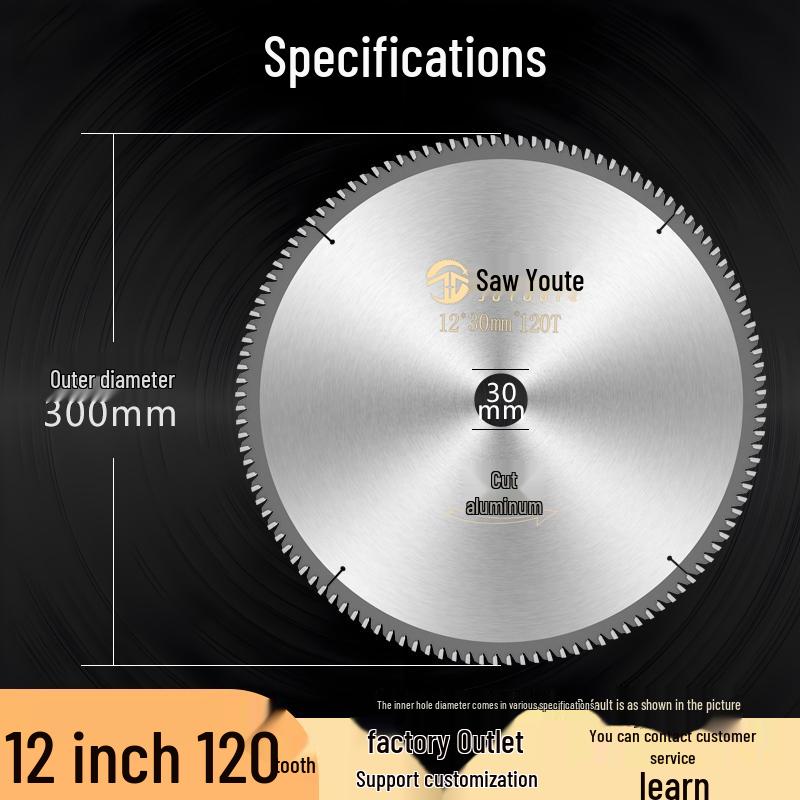 Woodworking Circular Saw Blade for 4, 10, or 12 Inch Cutting; Fits 125 Angle Grinder & 140 Lithium Battery Saw - Cuts Aluminum Sheets