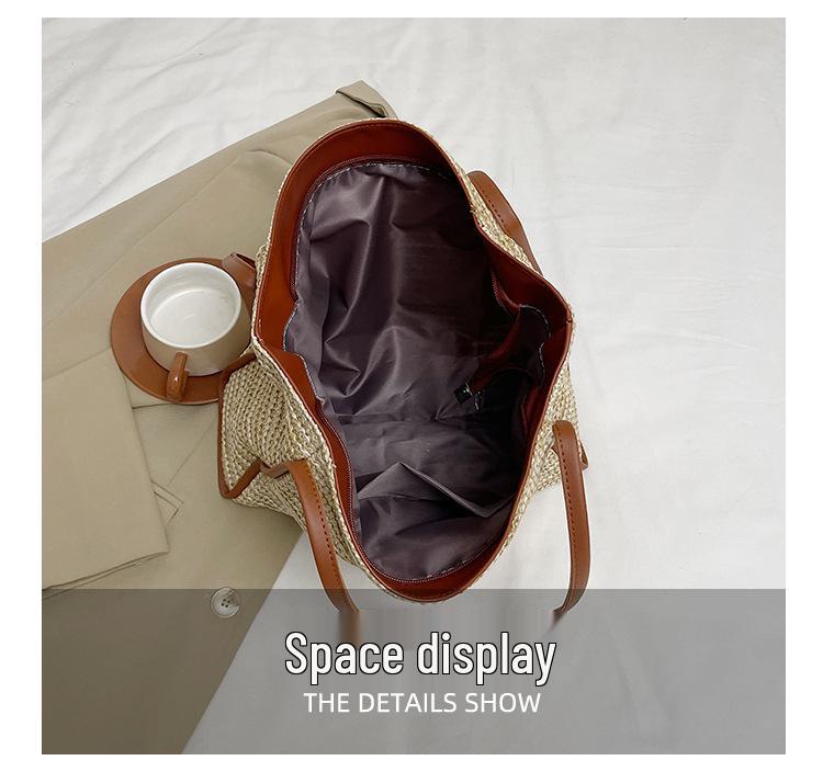 Women's Large-Capacity Straw Tote Bag - 2024 Summer Beach Style