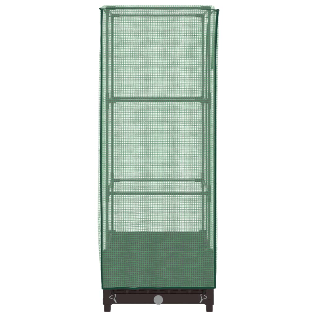 Vidaxl Raised Planter with Greenhouse, Rattan Look, 40X40X123 Cm