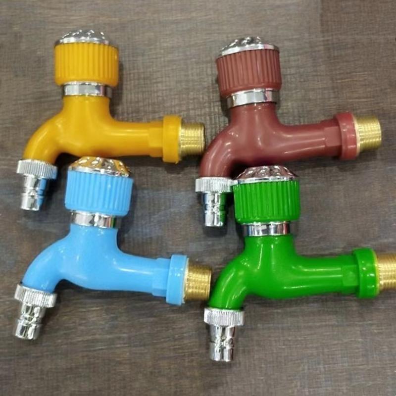 Round Hand Wheel Color Washing Machine Faucet Household Mop Pool Tap Water Antifreeze And Explosion-Aproof Plastic Faucet