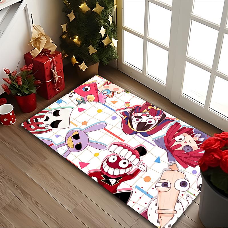 The Amazing Digital Circus Carpet, Non-slip Office Chair Rug, Digital Print Home Area Rug, Unique Festival Decorations