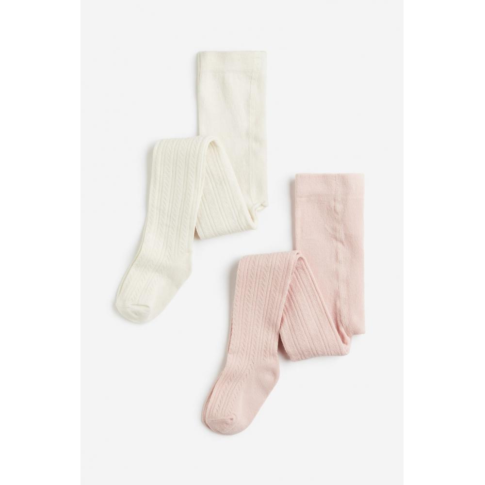 

HM Колготки тонкой вязки, 2 шт. Светло-розовые и белые