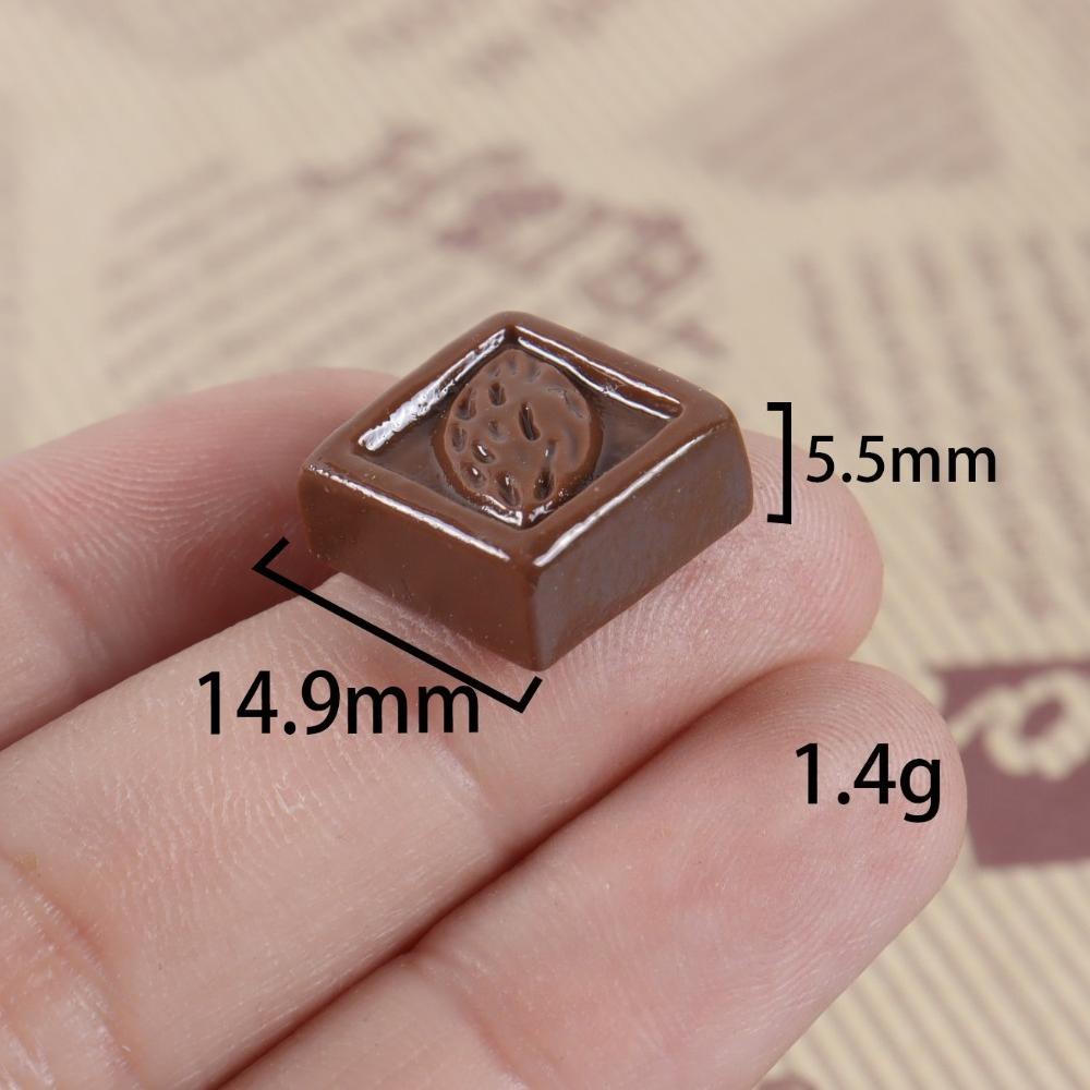 10PCS Resin Kawaii Simulation Milk Chocolate Flatback Cabochon Candy DIY Dollhouse Food Ornament Miniature for Phone Jewelry