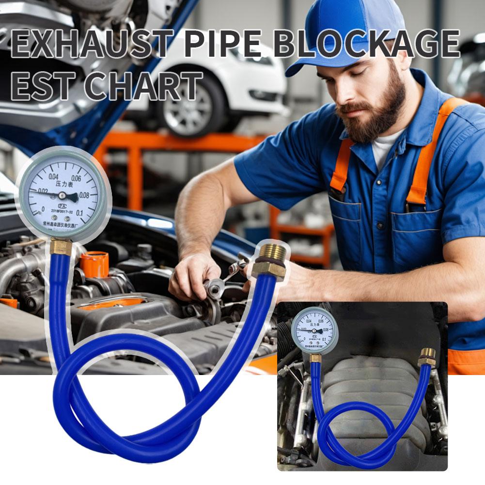 Car Exhaust Back Pressure Tester Catalytic Converter Blockage Detector Exhaust Pipe Clog Test Gauge Auto Diagnostic Repair Tool синий