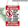 2D Flat, 1pc Vintage "No Soliciting" Metal Door Sign - Aluminium No Knock/No Ring Bell Decoration, 8x12 Inch - "Do Not Ring Bell or Knock" Message