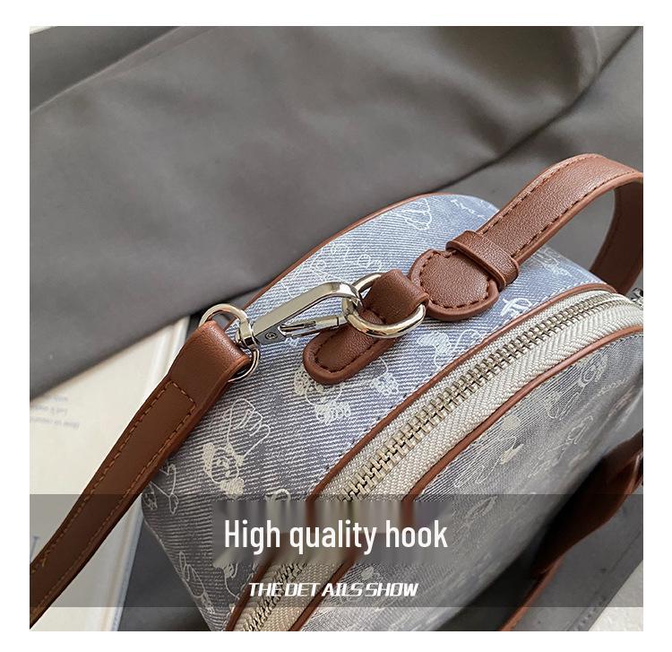 Women's Round Cake Bag - Stylish Print, Small Fragrance Design, Versatile Shoulder/Crossbody Handbag