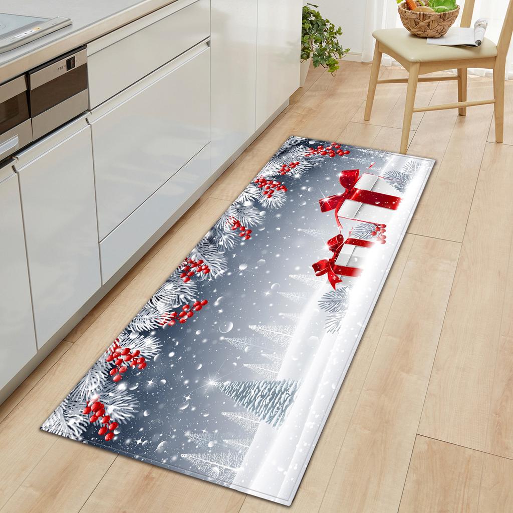 Christmas Porch Entrance Mat Kitchen Absorbent Strip Bathroom Non-Slip Mat Bedroom Living Room Carpet Floor Mat