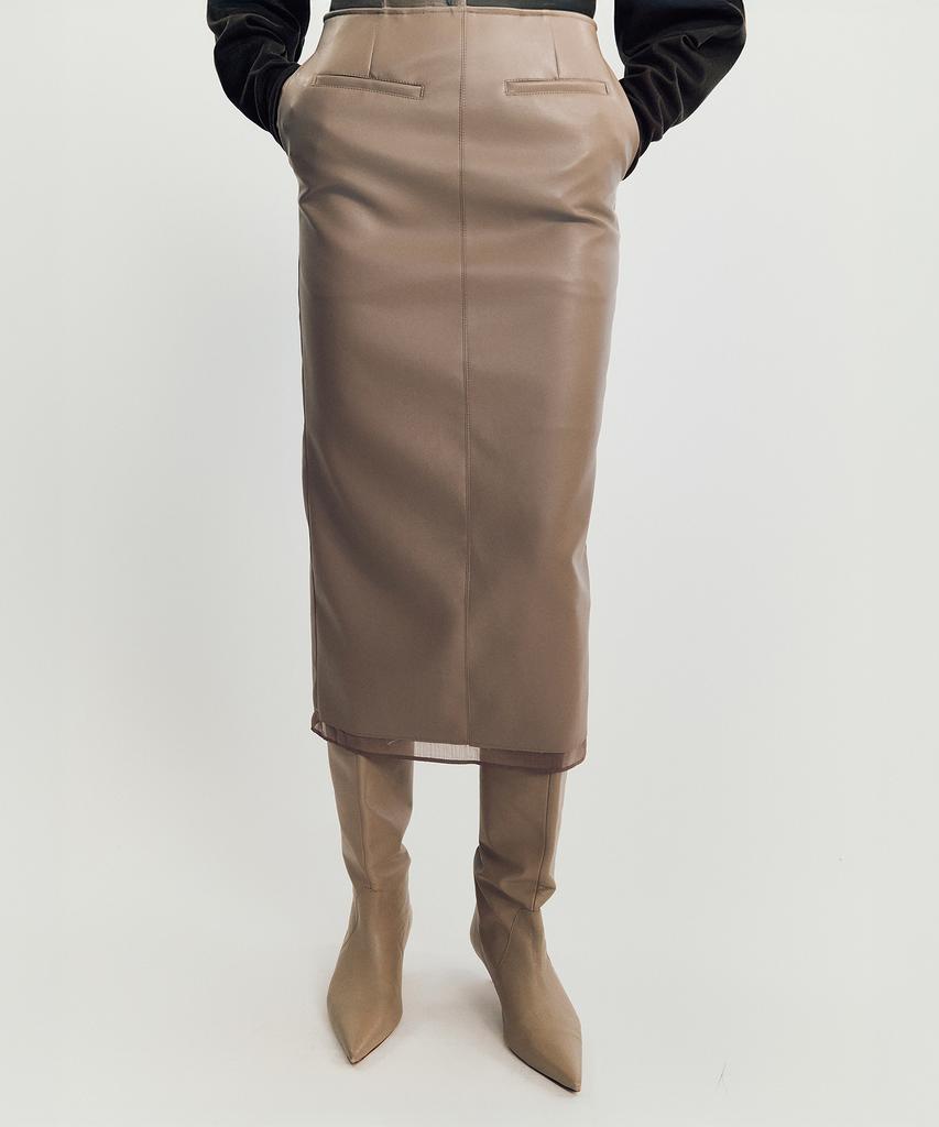 Meibeoyu Norby Leather Skirt _ Beige