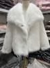 European, American autumn and winter new large-size women's fur coat, toka, artificial fur top, anti-fox hair
