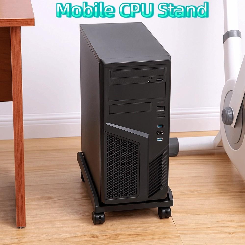 Plastic Mobile CPU Stand Black CPU Stand Universal Computer Tower Stand  Office