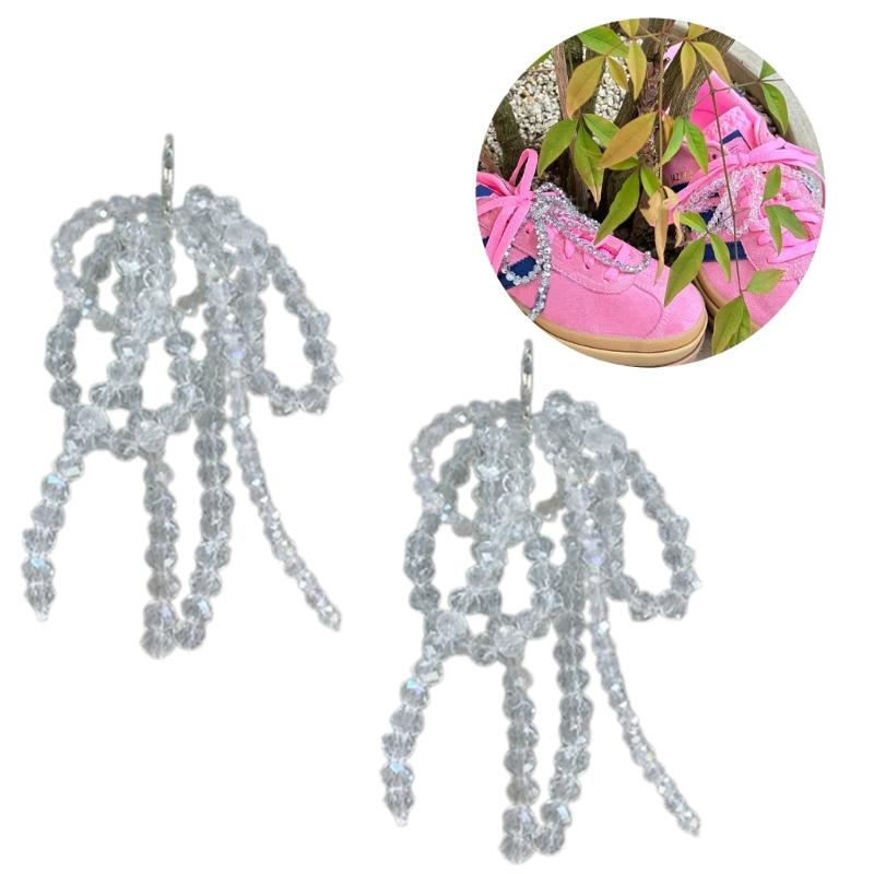 2Pieces Fashion Shoe Decoration Lovely Bowknot Pendant Stylish Shoe Adornment Shoes Accessaries Suitable for Daily