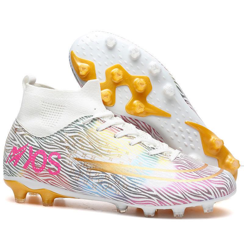 Tong Cheng high-top competition kicking grass nails football shoes men's actual combat sports shoes big broken training 2025