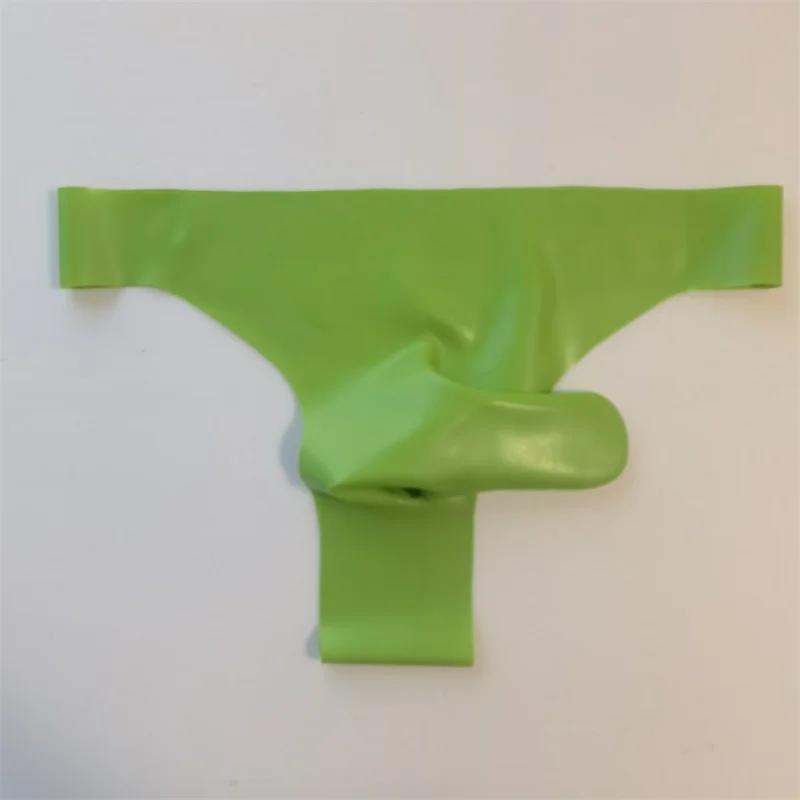 Sexy Latex Mens Rubber Briefs with Penis Sleeve Condom Transparent Exotic Underwear Seamless Male Hombre Lingerie Safety Panties