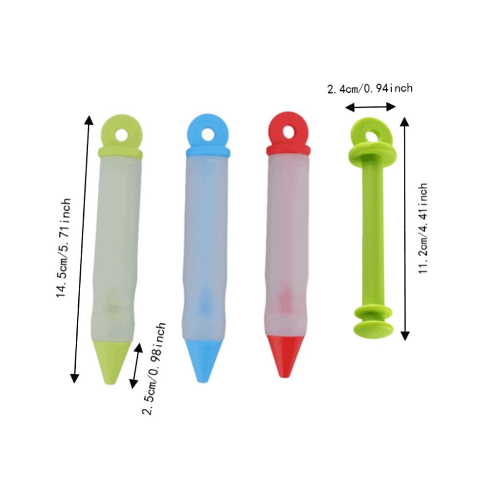 Food Grade Silicone Cake Icing Pen 12 Patterns Chocolate Pen Kit DIY Cake Decorating