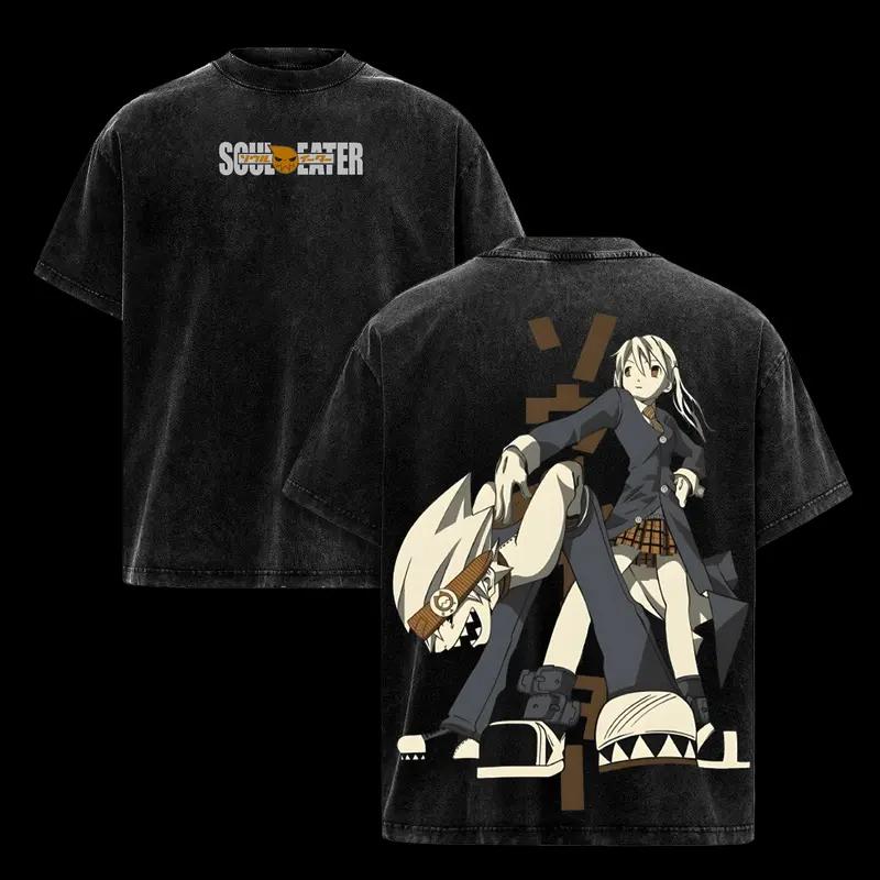 

Футболка з принтом Альбарн Мака Аніме Soul Eater Одяг Чоловіки Жінки Футболки з коротким рукавом Ретро Прана футболка Харадзюку Чоловічий Бавовняний Топ M