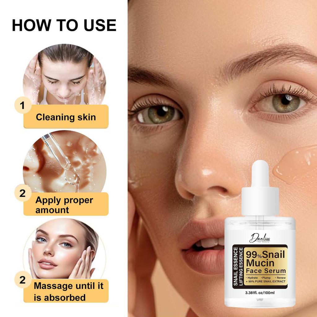 99% Snail Mucin Face Serum-Moisturizing And Soothing The Skin-Suitable For All Skin Types, 100ml