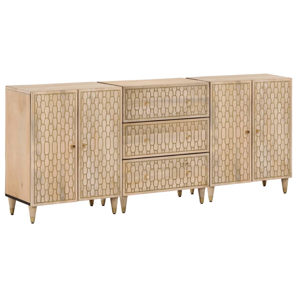 Side Tables (Set of 3) 60 x 33 x 75 cm Solid Mango Wood