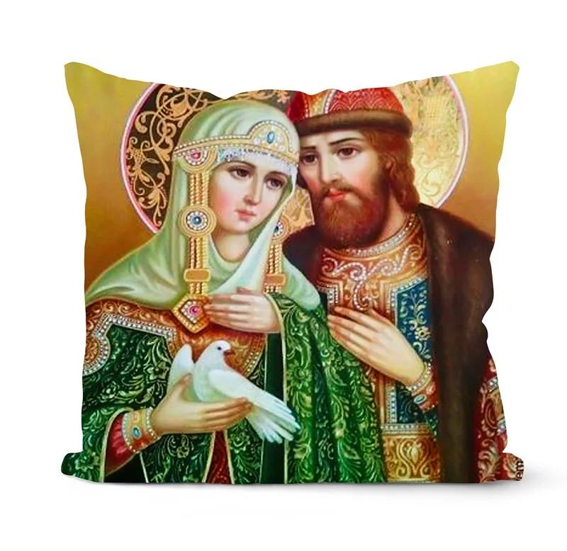Nativity Cushions Case Retro Oil Painting Christmas Pillowcase Hot Jesus Christ Print Throw Pillows Case Sofa Chair Room Decor