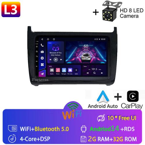 9 Inch 2 Din Android 13 Auto Radio For VW Volkswagen POLO 5 Sedan 2008- 2020 Carplay Car Multimedia GPS Autoradio