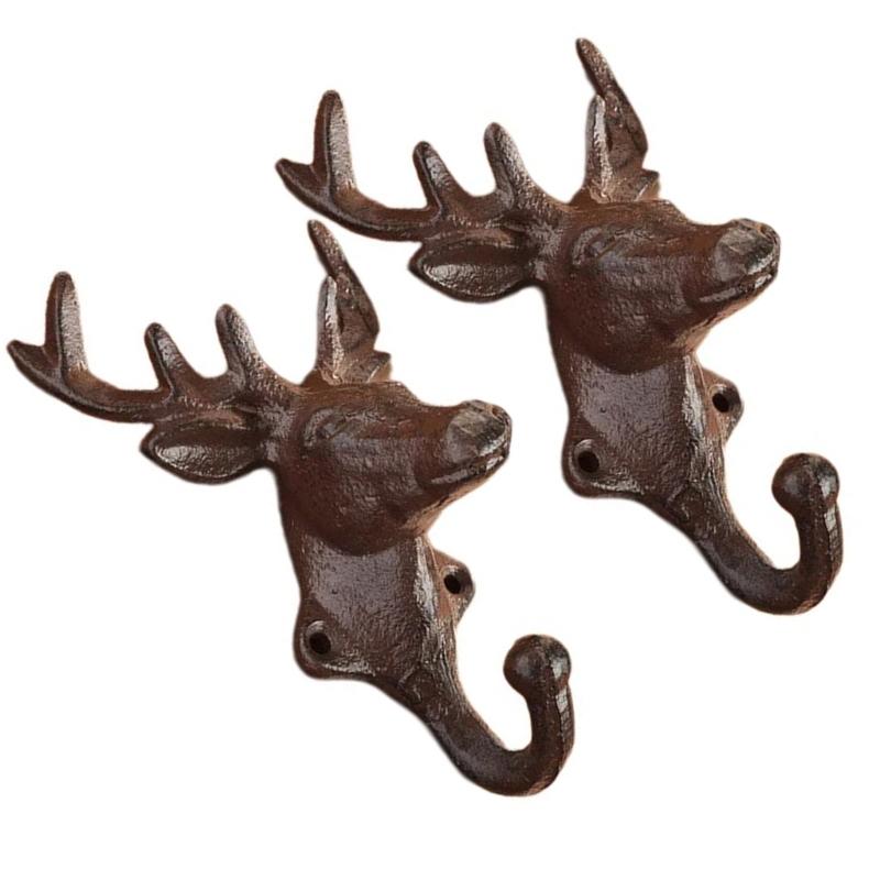 2 Pieces Deer Antler Sturdy Iron Wall Mounted Hook for Kitchen Supplies Bedroom Organizing Elegant Designs Daily Use