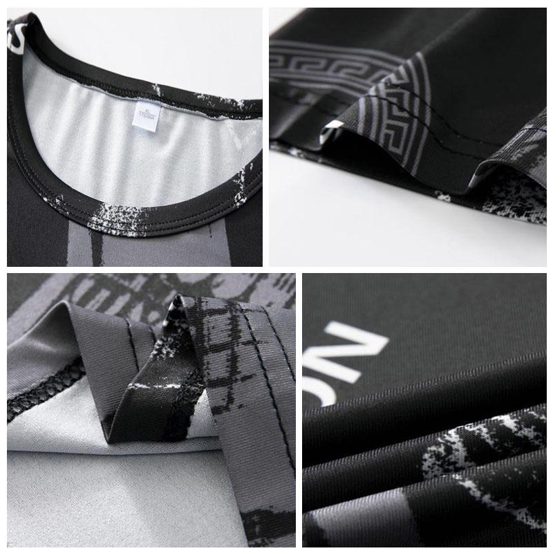 Sommer Eis-Seide T-Shirts Übergroße Geometrischer Grafikdruck Tees Weiche Atmungsaktive Kühle Oberteile Herren O-Ausschnitt Kurzarm Lässige Hemden