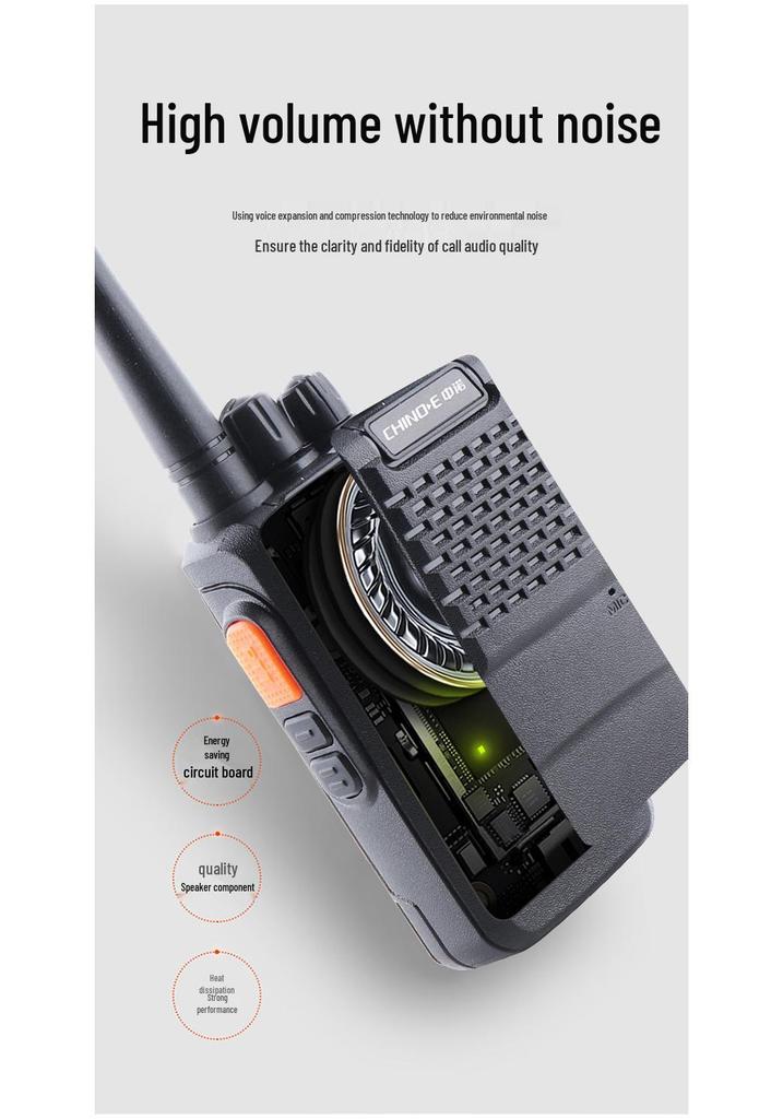 Zhongnuo W16 Black Lightweight Walkie-Talkie: Compact Handheld Device for Business or Indoor/Outdoor Communication.