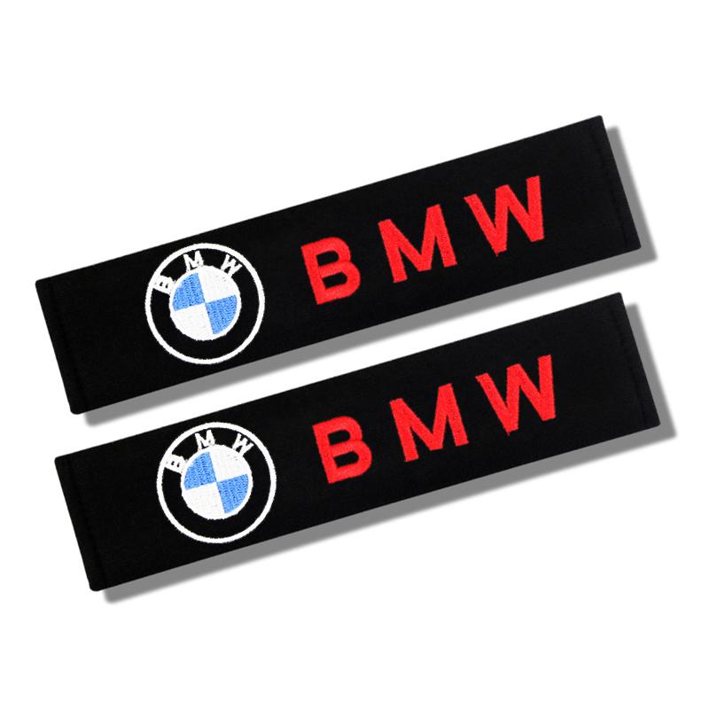 2PCS Car Cotton Fluff Safety Belt Covers Seat Belt Case for BMW M Power Performance F10 F31 E36 E39 E87 E90 X5 Car Styling