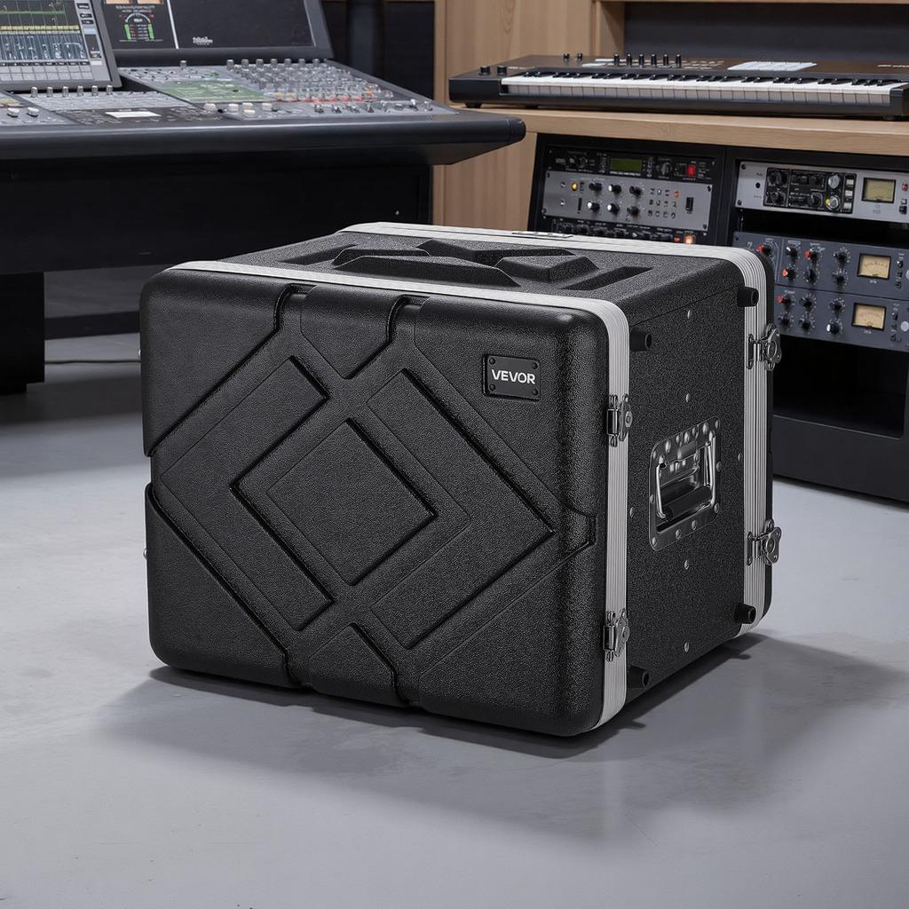VEVOR 8U Rack Case, 310 Mm Depth, Server Rack Cabinet Shallow with ABS Construction, Heavy Duty Recessed Twist Latches