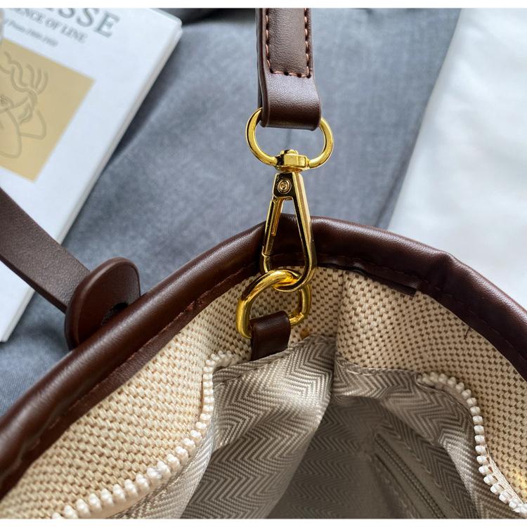 1 szt. 2025 Wybuchowa kontrastowa torba typu wiadro damska uniwersalna torba na ramię do pracy w mieście prosta torba premium wiatrówka