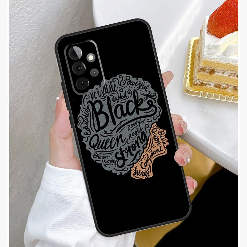 Beautiful Black Afro Girl Case For Samsung Galaxy A55 A35 A15 A14 A34 A54 A73 A53 A33 A23 A13 A12 A32 A52 A51 Cover