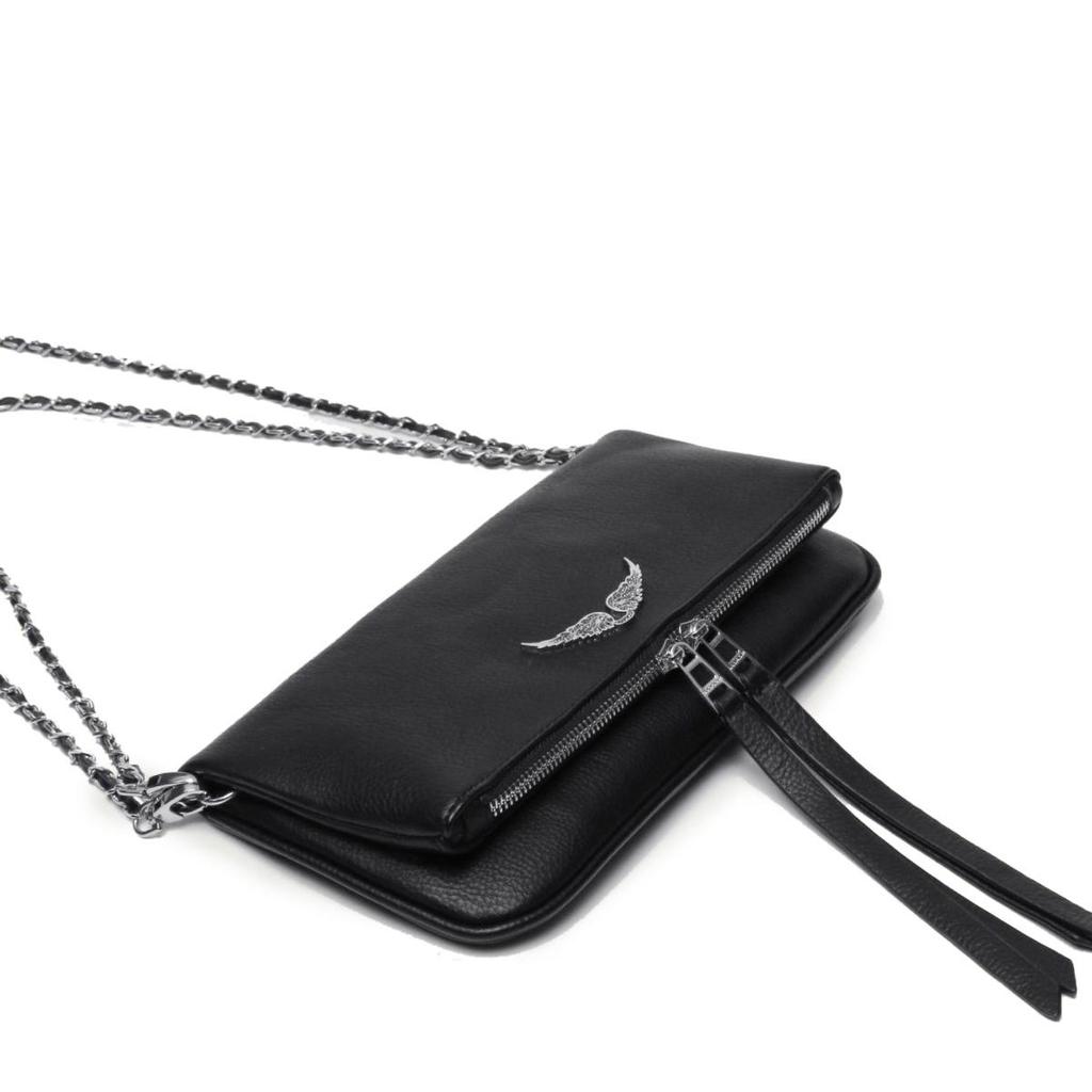 Women Hot Diamond Chain Leather Bag Messenger Bag Handbag Simple Wing Design Shoulder Bag