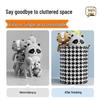Nordic Houndstooth Open Window Foldable Storage Basket, Non-woven Fabric, Bedroom Organizer.