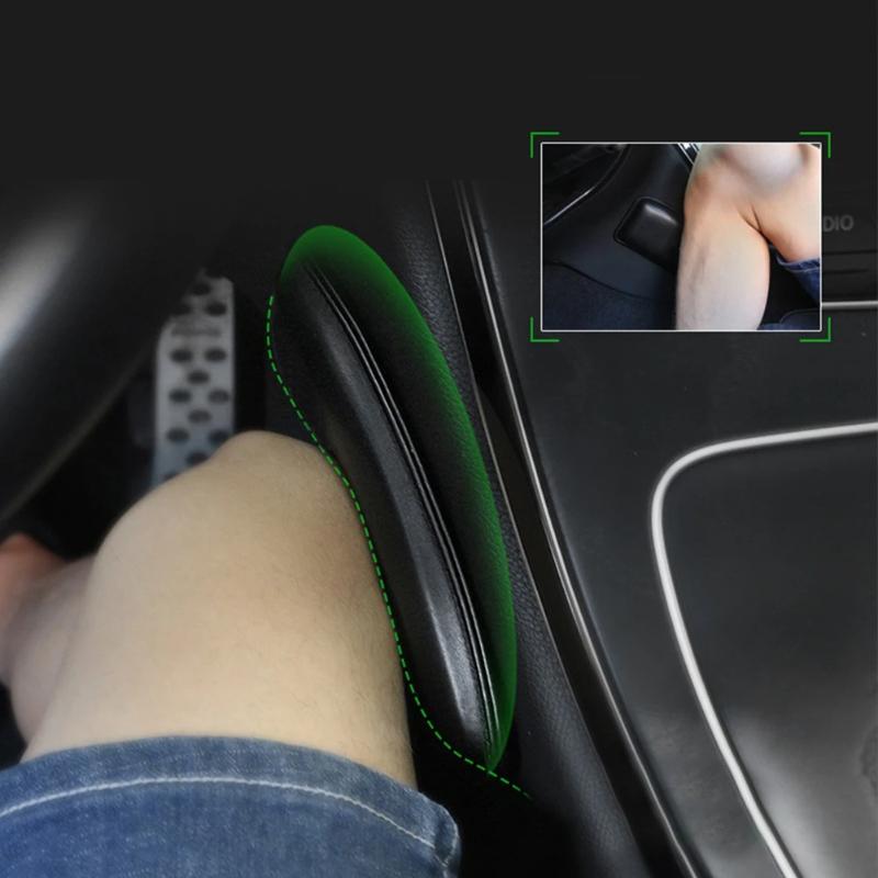 Leather Knee Pad for Car Interior Pillow Comfortable Elastic Cushion Memory Foam Universal Thigh Support Accessories 18X8.2cm