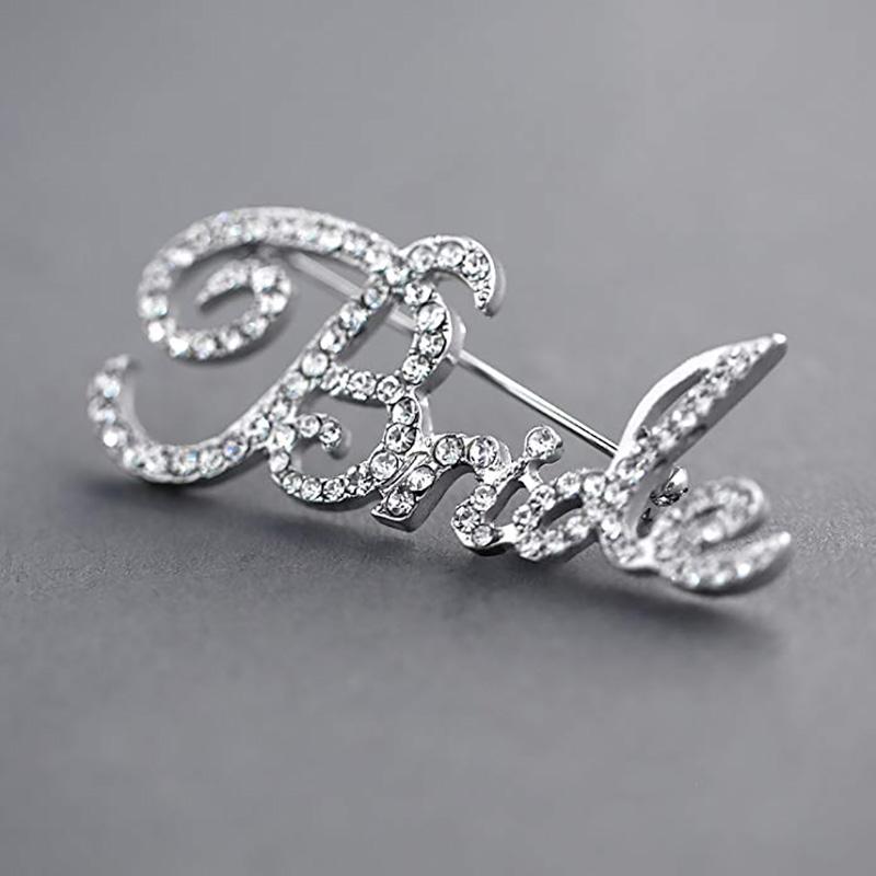 Crystal Rhinestone Brooch Pin Wedding engagement Bride To Be Bachelorette hen Party Bridal Shower marriage gift Decoration favor
