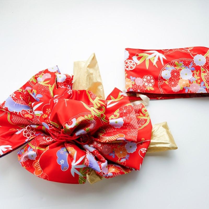 Oversized Bowknot Belt Traditional Japanese Sash for Kimono Adjustable Length Soft Fabric Multiple Color Option