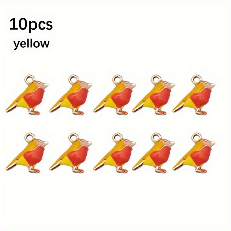 

10 шт. DIY ювелирные аксессуары эмаль 3D маленький воробей красочные сорока птица подвески подвески подходят для женщин браслеты изготовление сережек 10pcs жёлтый