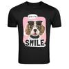 Cute Dog Smile Graphic T Shirt Funny Puppy Cartoon Tee