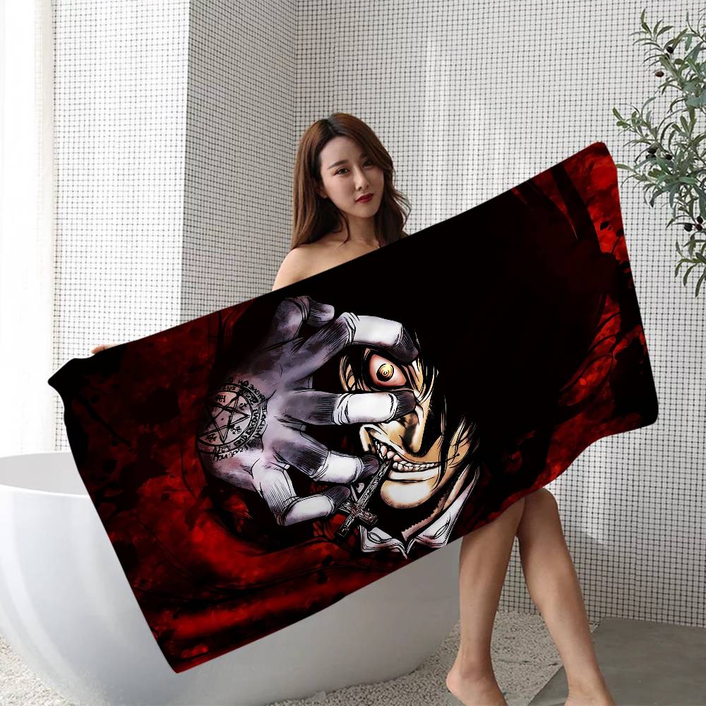 Horror Anime H-Hellsing Microfiber Blanket Quick Drying Beach Towels Oversized Printing Super Absorbent Pool Towel Blanket