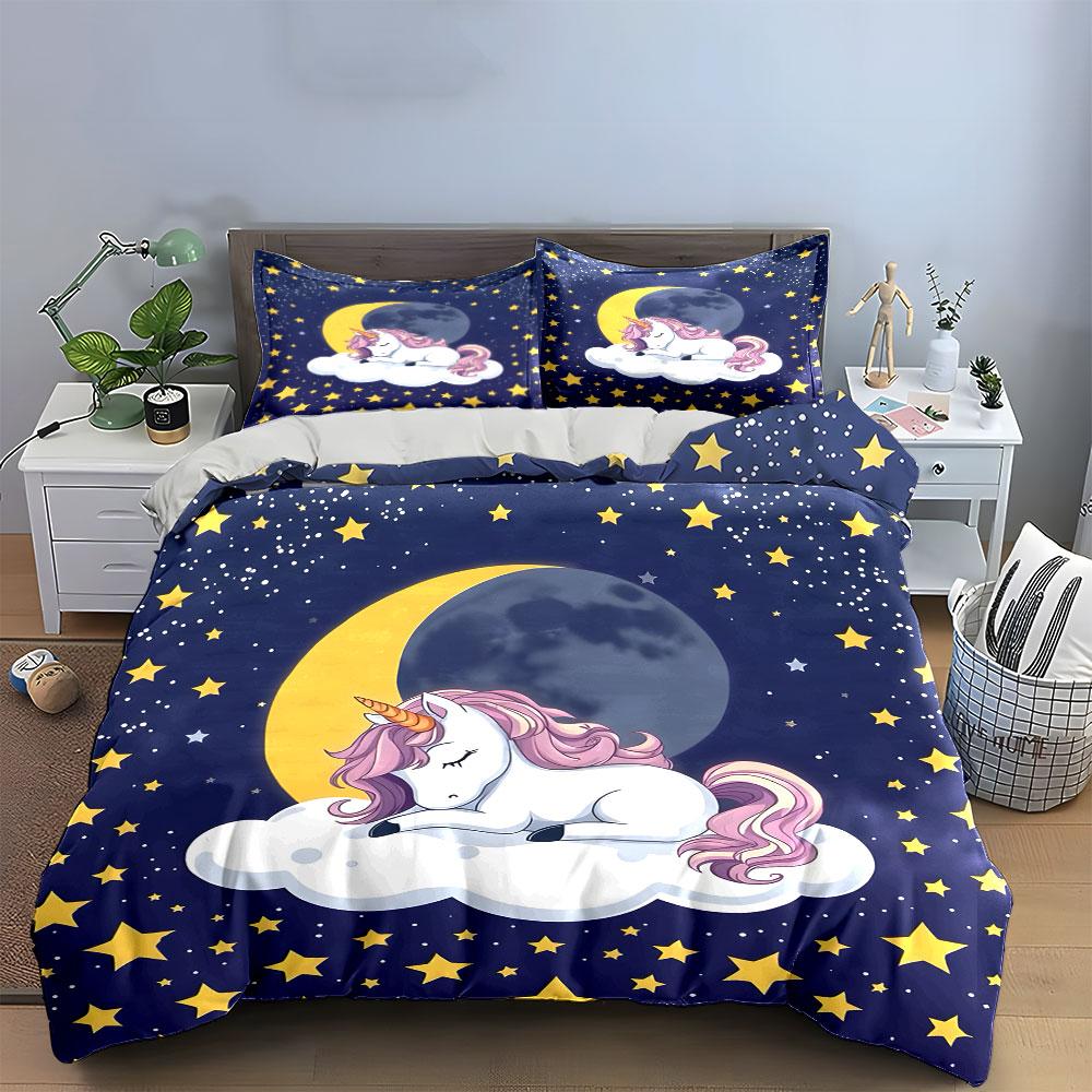 Unicorn Bedding Set For Kids Multiple Sizes Kid'S And Adults' Bedroom Exquisite 3Pc Bedding Set, Gift