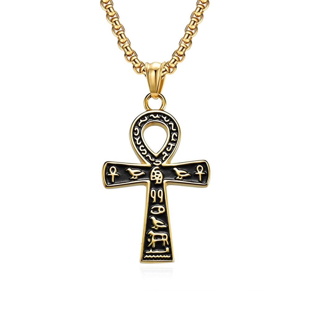 Ägyptisches Symbol Ankh-Kreuz Titanstahl Halskette Weihnachtsfeiertagsgeschenk