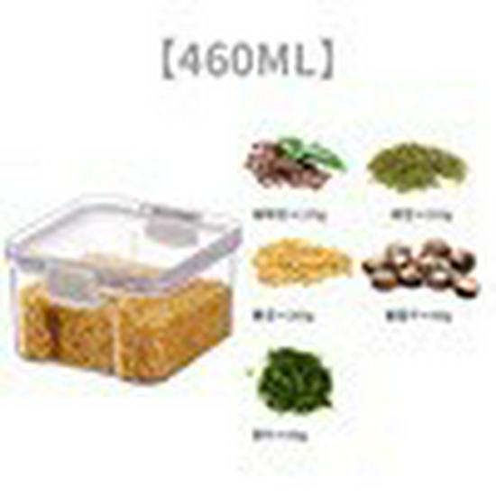 Floral Tea Box: Airtight 460ml Plastic Container with Four Compartments for Fresh, Food-Grade Storage.