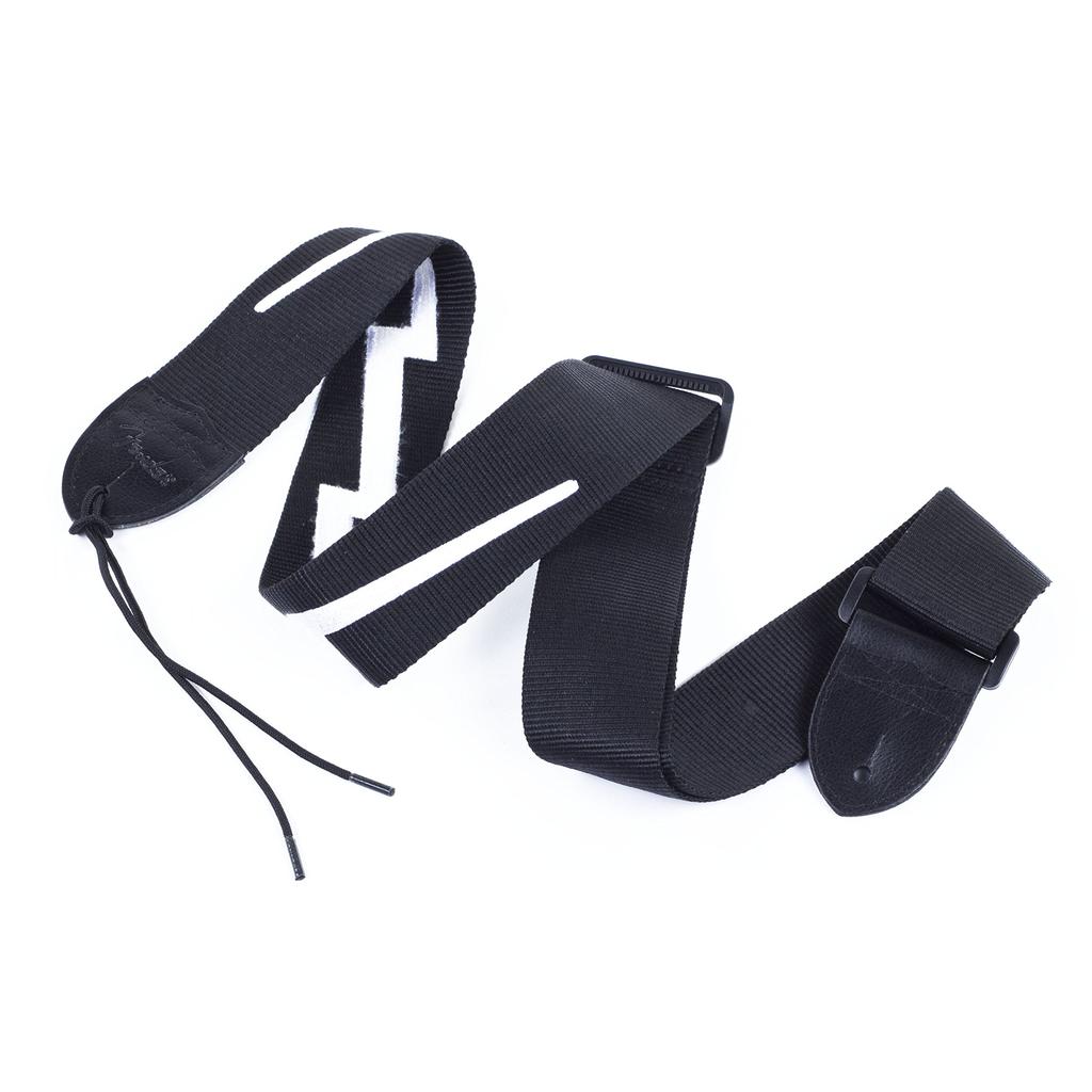 Fender Strap 2.5inch POLY LIGHTNING BOLT BLK/WHT