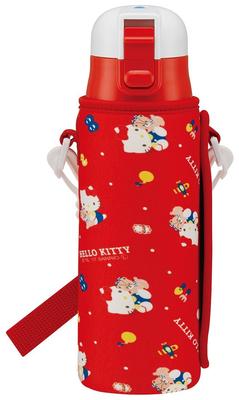 Skater Direct Drinking Stainless Steel Water Bottle 470ml with Bottle Cover Hello Kitty 80's Sanrio KSDC4-A
