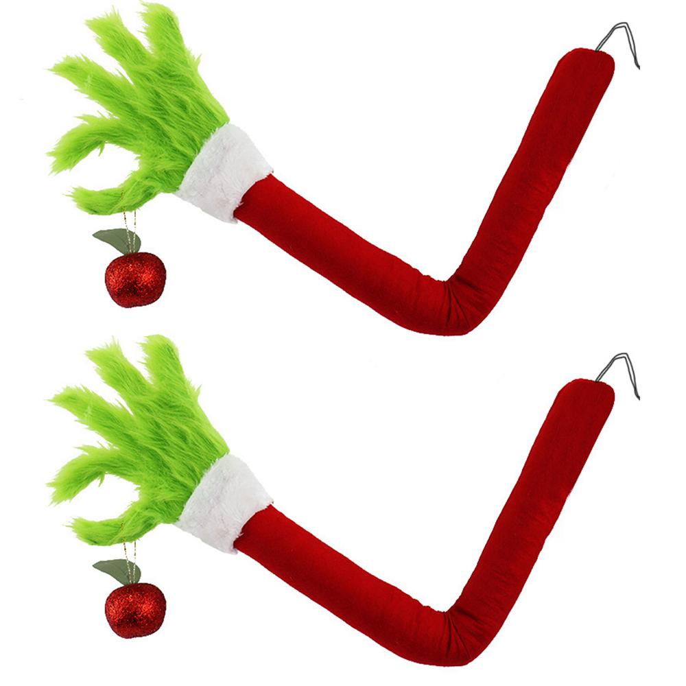 

2pcs Christmas Tree Decoration Arm, Elf Arm, Furry Green Monster Elf Arms, Hand for Christmas Tree Ornaments Xmas Tree Pendant