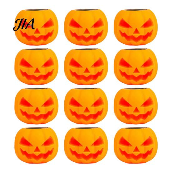 Pumpkin Head Sensory Toy 12Pcs Pop-up Ghost Squeeze Toy, Stress Relief Set Creepy Pinch Fidget for Party Favors Halloween