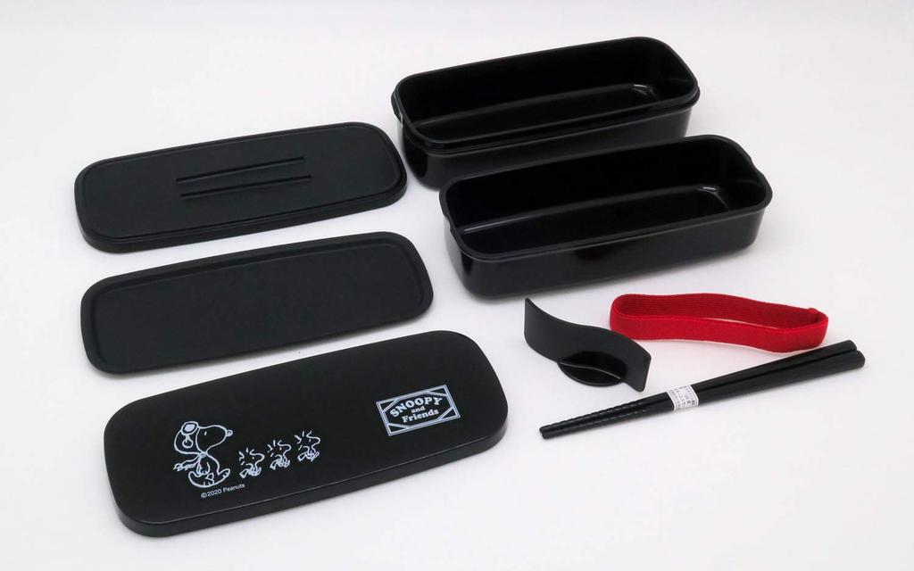 OSK Two-Tier Snoopy Lunch Box (Black) PW-28K