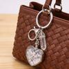 Long Time Use Natural Stone Heart Shaped Photo Frame Keychain Resistant Wear Tear Ideal Meaningful Carry Item Gift