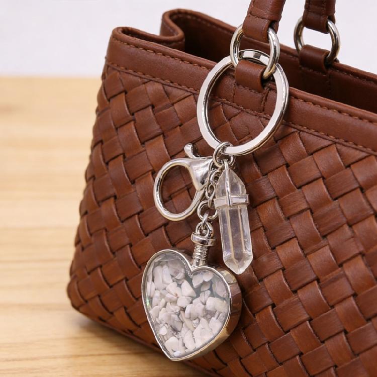 Long Time Use Natural Stone Heart Shaped Photo Frame Keychain Resistant Wear Tear Ideal Meaningful Carry Item Gift