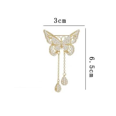 Exquisite  Zircon Butterfly Brooch For Women'S Clothing Dress Badge Pin  Party Jewelry Gift