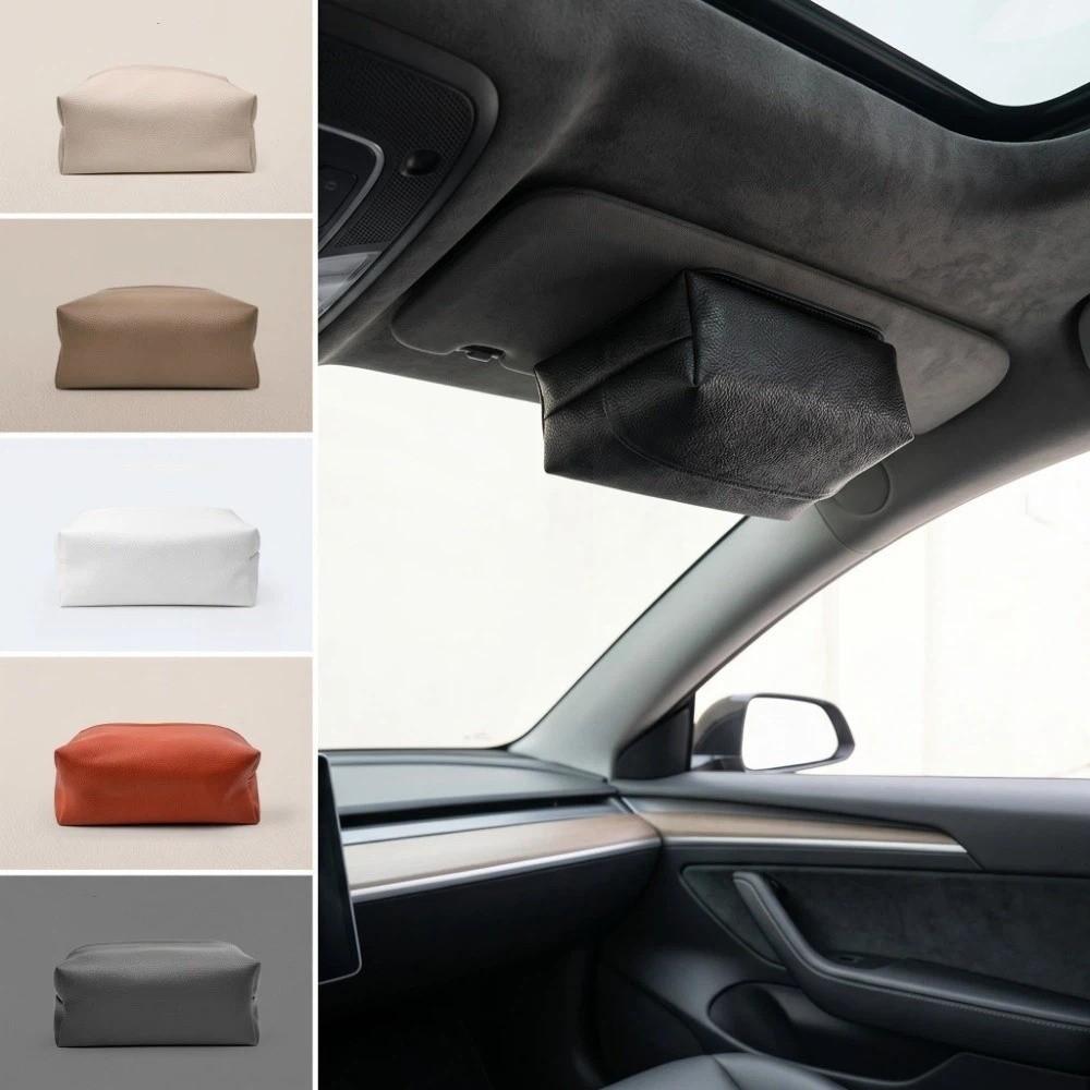 Stable Mounting Car Magnetic Tissue Box Rectangular Sun Visor Tissue Box Car Interior